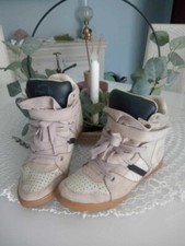 Sneakers scarpe da ginnastica con zeppa interna rialzo bianche beige nere sporti