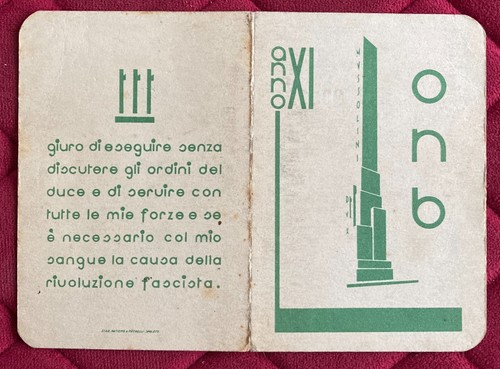 Tessera opera nazionale - tessera,