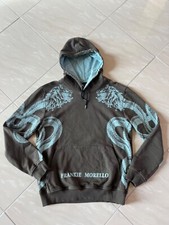 #2628 FRANKIE MORELLO Lion Snake Print Hoodie In Brown size YL/S