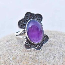 Natural Amethyst Ring,925