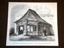 Veranda in legno della Chiesa di Bosc Bordel nel 1871 Seine Inférieure