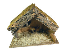 Capanna Artigianale Cm 16x35x25h Grotta Paesaggio + Scelta Pastori Presepe