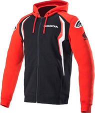 FELPA CON CAPPUCCIO ZIP ALPINESTARS HONDA ZIP HOODIE NERA ROSSA