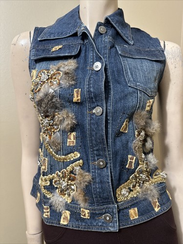 Gilet donna blu - denim, cotone