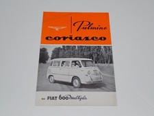 FIAT 600 MULTIPLA PULMINO CORIASCO DEPLIANT BROCHURE PROSPEKT CATALOGO (A44bis)