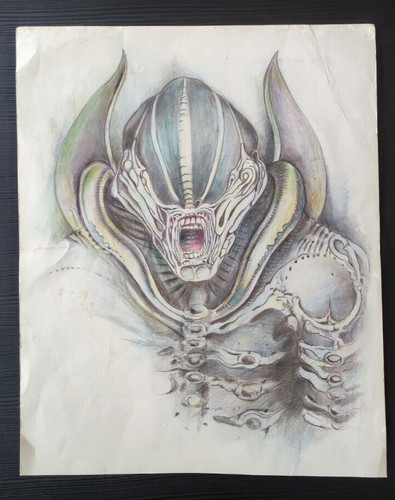 Disegno matita pastello mostro - matita,
