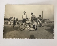 Fotografia gruppo in spiaggia a retro JESOLO estate 1963