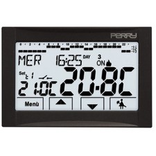 Perry 1CR CDS27 230V Cronotermostato Touch Screen da Incasso - Argento