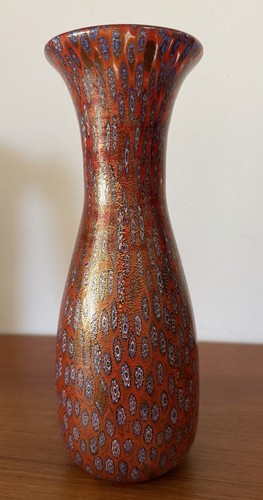 Vaso murano millefiori oro - murano,