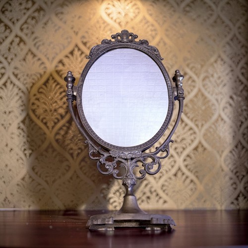 Antique brass vanity - brass, mirror