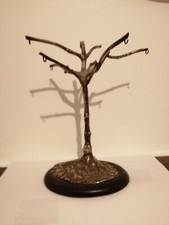 Antica Porta orologio Scultura Bronzo Ottone Portachiavi , Albero Vita XIX sec