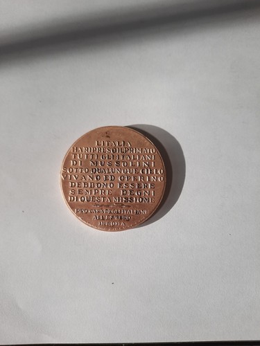 Mussolini medal italia ha - medal,