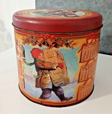 Scatola in Latta Natale Capodanno Calendario 2005 Vintage