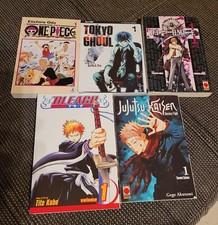 Lotto n.5 fumetti manga jujutsu kaisen-Bleach-Tokyo ghoul-Death note-One Piece