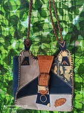 Borsa donna CUBA pelle e  camoscio blu e griggio