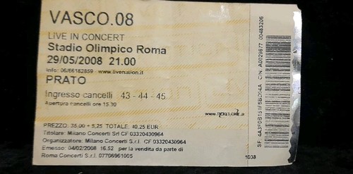 Vasco rossi biglietto concerto - rossi,