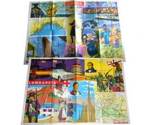 LIGURIA LOMBARDIA CORPO UMANO 6 manifesti poster scolastici la scuola anni '60