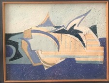 ASTRATTO -  ANNI '70 - SCRITTE DI ATTRIBUZIONE  IN CORNICE