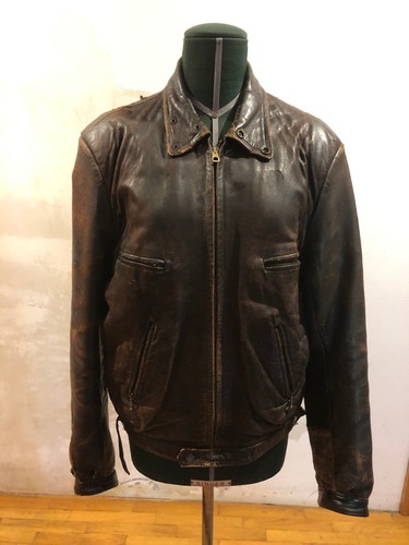 Giubbotto pelle marrone avio - pelle,