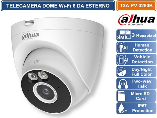 Telecamera dome 3mp - telecamera, wi-fi