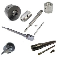 FRESA CAROTATRICE A TAZZA PER MURO DA 30MM A 130MM + ASTA DA 35 CM SDS PLUS