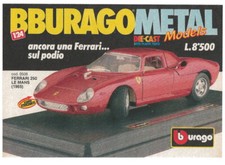Pubblicità 1989 Burago Ferrari 250 Le Mans scala 1:24 cod. 0506