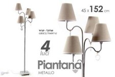 LAMPADA 4 LUCI CUORE PIANTANA DA TERRA PAVIMENTO METALLO TONDA CLASSICO h152*45