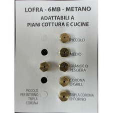 Serie ugelli piano cottura cucine gas Lofra 5 fuochi + forno- gas metano - 6mb