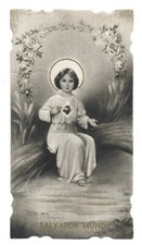 SANTINO ANTICO, IMMAGINE SACRA - GESU' SALVATOR MUNDI - PREGHIERA