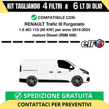 Tagliando per RENAULT Trafic III Furgonato 1.6 dCi 115 85 kw - 6 Lt di ELF + ...