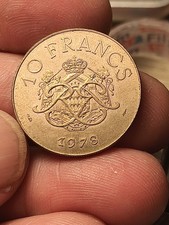 MONETA Non Comune Splendida 10 Franchi 1978 Principato Di Monaco Ranieri III