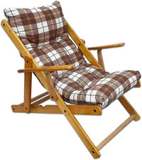 MAURY'S Poltrona Sdraio Harmony Relax Comodona in Legno 3 Posizioni Con Cuscino 