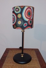 Lampada Abat Jour VINTAGE  DESIGN ANNI '60 Paralume In Tessuto.