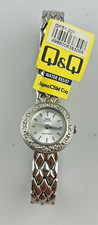 Orologio Q&Q Donna Quarzo 21mm Acciaio Strass Analogico Nuovo Funzionante