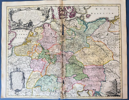1718 mappa percorso - percorso, postale