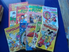 LOTTO 9 FUMETTI DISNEY TOPOLINO-PAPERINO -ALMANACCO  NON COMPLETI  PER LAVORI