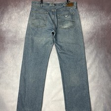 Armani Jeans AJ Indigo Serie 006 Jeans Uomo Blu Denim Gamba Dritta Taglia 38