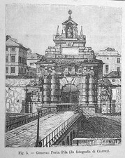 stampa antica Liguria Genova