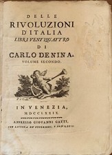 ?️ Denina - Delle Rivoluzioni d'Italia. Libri ventiquattro / Volume 2°   [1779]