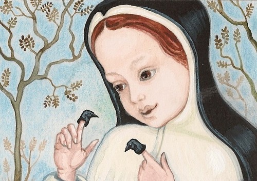 Aceo corvo ryta - aceo, ritratto