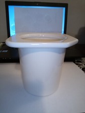 DISEGNA GABRIELLA VASO SCOPINO PORTASCOPINO  CERAMICA BIANCA RICAMBIO 