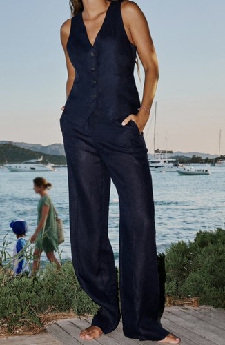 Zara pantalone donna 100 lino - donna, 100%