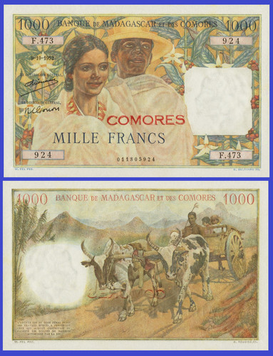 Comoros comores 1000 franchi - comoros,