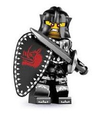 Lego Minifigures serie 7 Cavaliere Nero con Scudo e Spada 8831 Nuovo