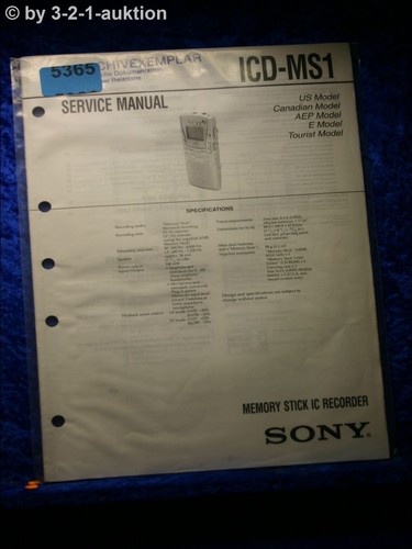 Manuale servizio sony icd - manuale,
