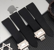 Cinturino orologio 24,5 mm gomma PU adatto per CARTIER SANTOS 100 cronografo XL