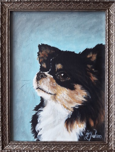 Dipinto olio cane chihuahua - dipinto, ad