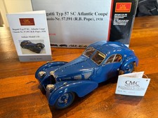 Modellino auto Bugatti tipo 57 SC Atlantic Coupé, blu, 1:18, CMC, raro