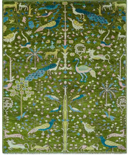Tappeto verde Oushak 8x11 9x12