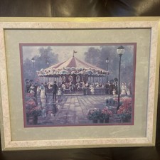 Giostra artistica vittoriana con cornice Parigi di Bettie Hebert Felder stampa decorazione da parete